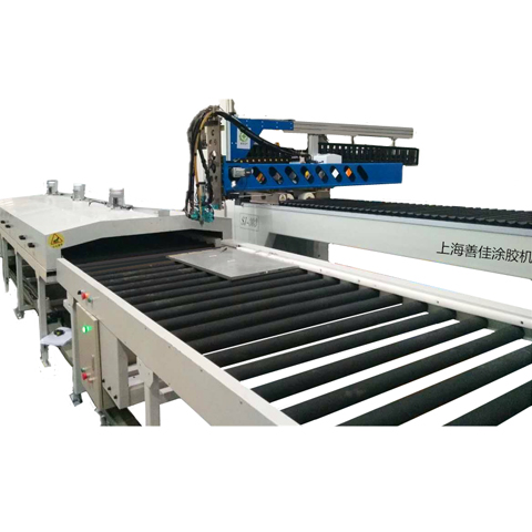 Automatic glue dispensing line